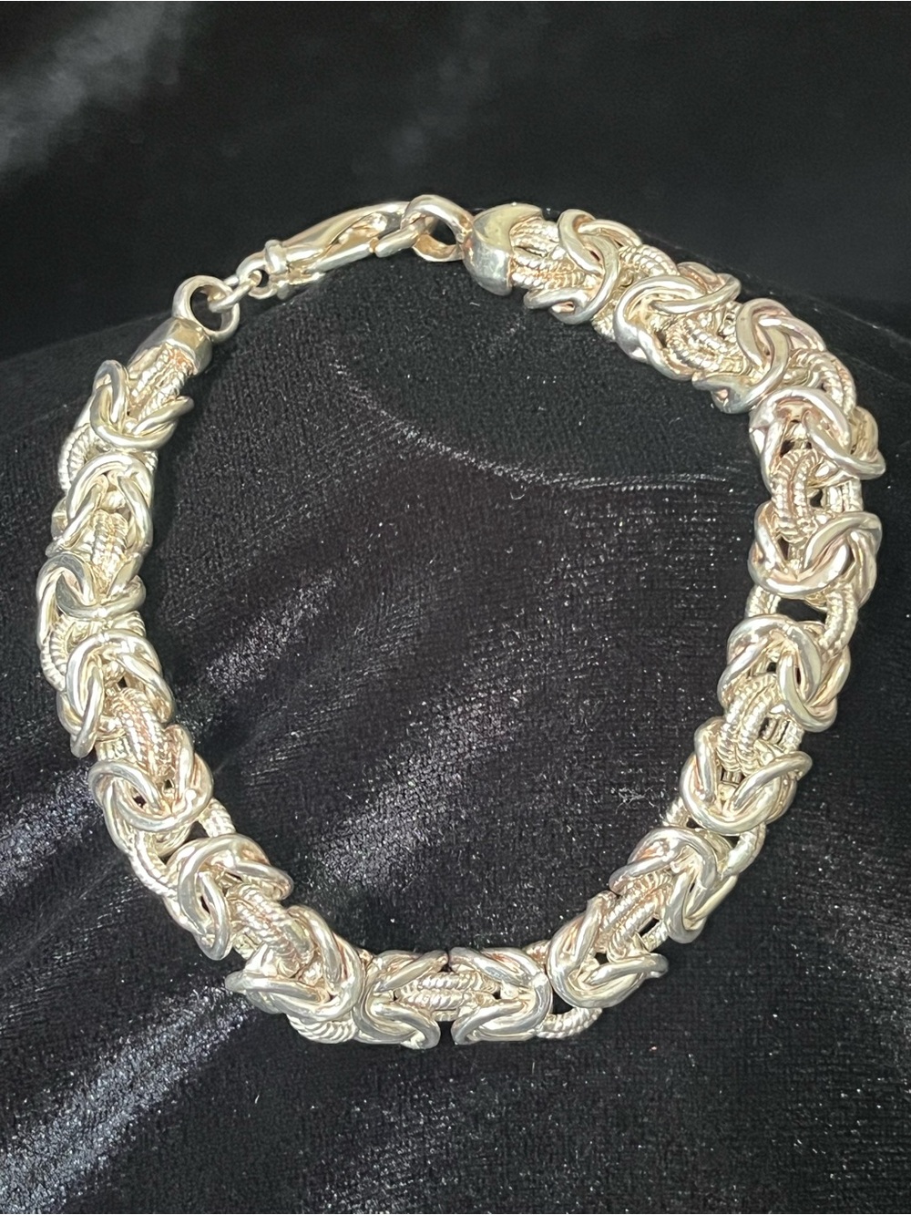 Vintage Milor Italy 925 Sterling Silver 10mm Byzantine Bracelet 1811